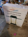 Halogen table lamp in box (basement)