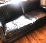 Black leather like couch