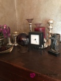 Lot of candles holders and statue