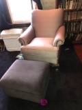 Upholstery chair and foot stool