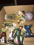 Old marble/ old cast iron figures and misc.