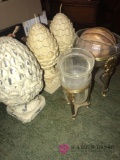 LR 3- acorn candles/ candle holders