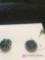 Emerald Sterling ear rings one broke