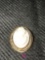 10kt gold shell cameo seed pearls pin