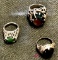 3- sterling Natural Sones Rings