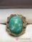 14kt gold pale green turquoise ring