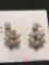 14kt Cluster Cultured pearls 1950?s ear rings