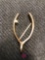 14kt wishbone w/diamond brooch