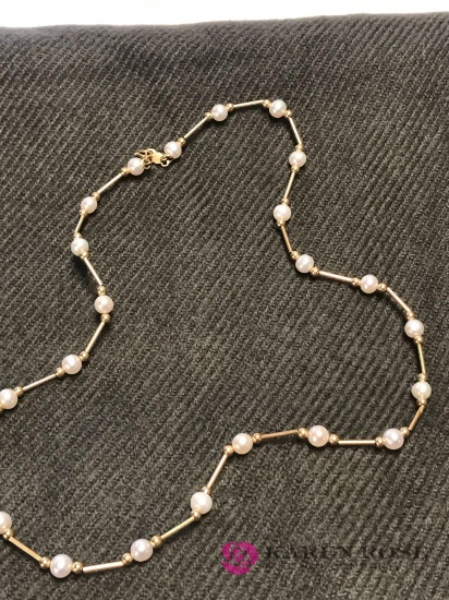 14 kt Cultured Pearl necklace 6.0 grams