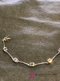 Sterling gemstones bracelet Amethyst -Peride-citrine