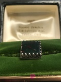 Sterling Square Bloodstone ring