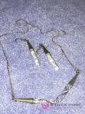 Sterling Art Glass necklace and ear rings set