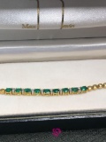 18 kt natural emeralds/ diamonds bracelet
