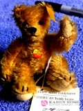 Original Steiff 4 inch mini teddy bear original brass button in ear and tag