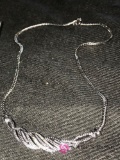 NAT. diamonds set in tested sterling necklace