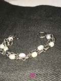 Sterling and pearl bracelet