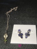 Sterling Gemstones all real necklace and ear rings