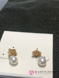 14kt gold Cultured Pearl ear rings