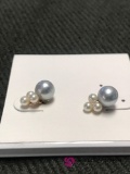 14kt Gray Pearl ear rings