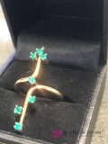 18 kt natural Emerald Ring tested