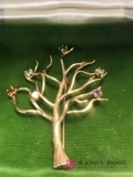 14 kt Family Tree Pin 1966 Gemstones