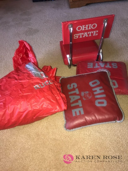 Ohio state seat-seat cushions and rain coat