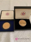 2/ 1974 commemorative metals bronze and gold plated