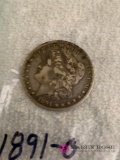 1891-o Morgan silver dollar
