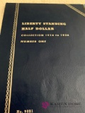 5 Half dollars,Liberty standing half dollar collectible book