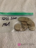 20/ 1964 silver Kennedy half dollars