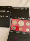Five 1978 proof sets with original box