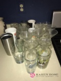 Lot of stem glasses and drinking glasses