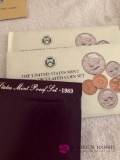 1989 proof and mint set, 1990 proof and meant set