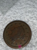 1850 large set, 1897V nickel, 15 Indian head pennies