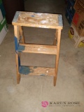 Two-step wood ladder