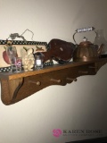 Oak shelf with contents