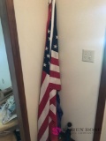 American Flag and 2-umbrellas