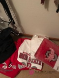 Closet ties- clothes-shoes-Ohio state shirts-suitcase-
