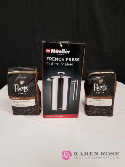 French Press and Peet's Coffee