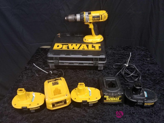 Dewalt Drill, Batteries and Chargers