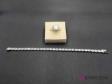 Diamond Simulant Ring and Bracelet