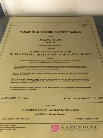 Vintage household goods carriers bureau book