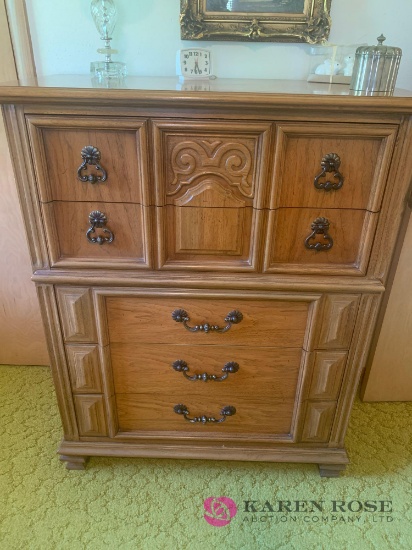 Queen size bed nightstand and two dressers