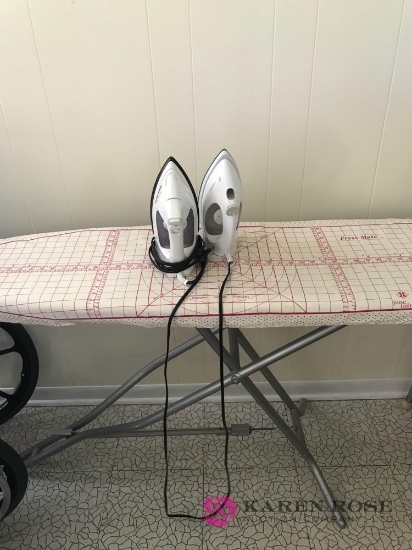 Ironing Board and 2- Irons