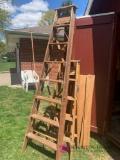 Two wooden painting ladders