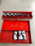 Snap-on 3/8-in drive sockets and adapters with holders
