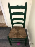Painted Green vintage wicker chair