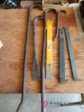 Lot of crowbars and pry bars (garage)