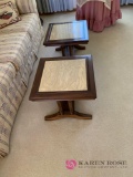 Pair of marble top tables