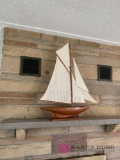 Large wooden sailboat